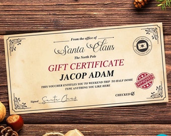 Vintage Christmas Gift Certificate, Editable Christmas Gift Coupon, Christmas Gift Voucher, Surprise Christmas Gift Card, PCS-31