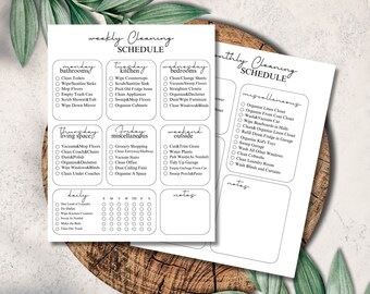 Editable Cleaning Checklist: Weekly & Monthly Schedule (Printable)