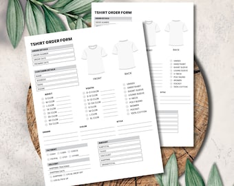 Editable T-shirt Order Form Template: Small Business DIY (Printable)