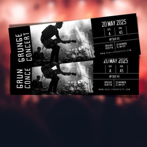 Editable Concert Ticket Template, Editable Concert Ticket, Printable Concert Ticket, Custom Concert Ticket, Printable Event Ticket, PGC-57