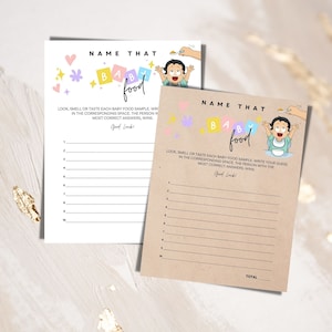 Bearbeitbarer Name Das Babykost-Spiel, druckbare Babyparty-Babykost-Spiel, Benutzerdefinierte Errate das Babykost-Spiel, PIC-51