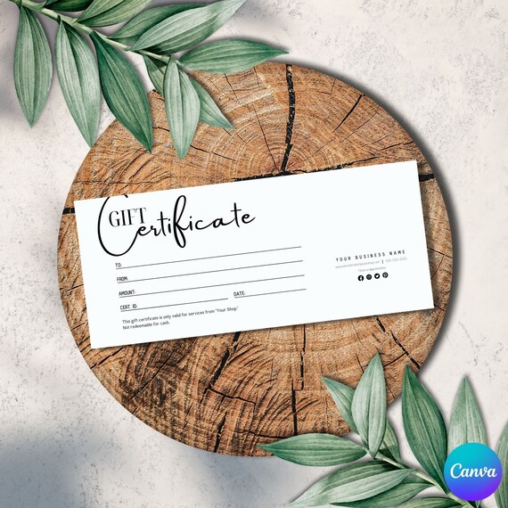 Modern Gift Certificate Template Printable Gift Coupon | Etsy