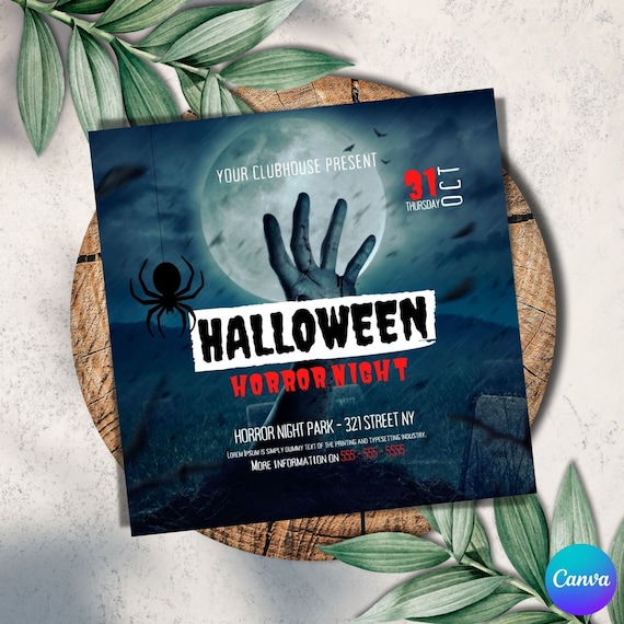 DIY Halloween Flyer Template Party Invite Flyer Social Media