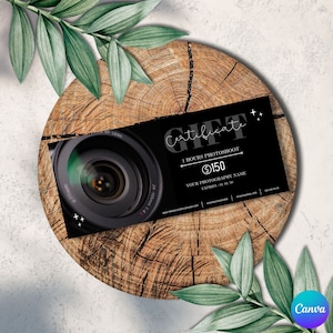 Fotografie Geschenkgutschein Vorlage, DIY Geschenkgutschein Vorlage, Fotografie Gutschein, bearbeitbare Geschenkkarte, druckbare Geschenkkarte, PGC-01