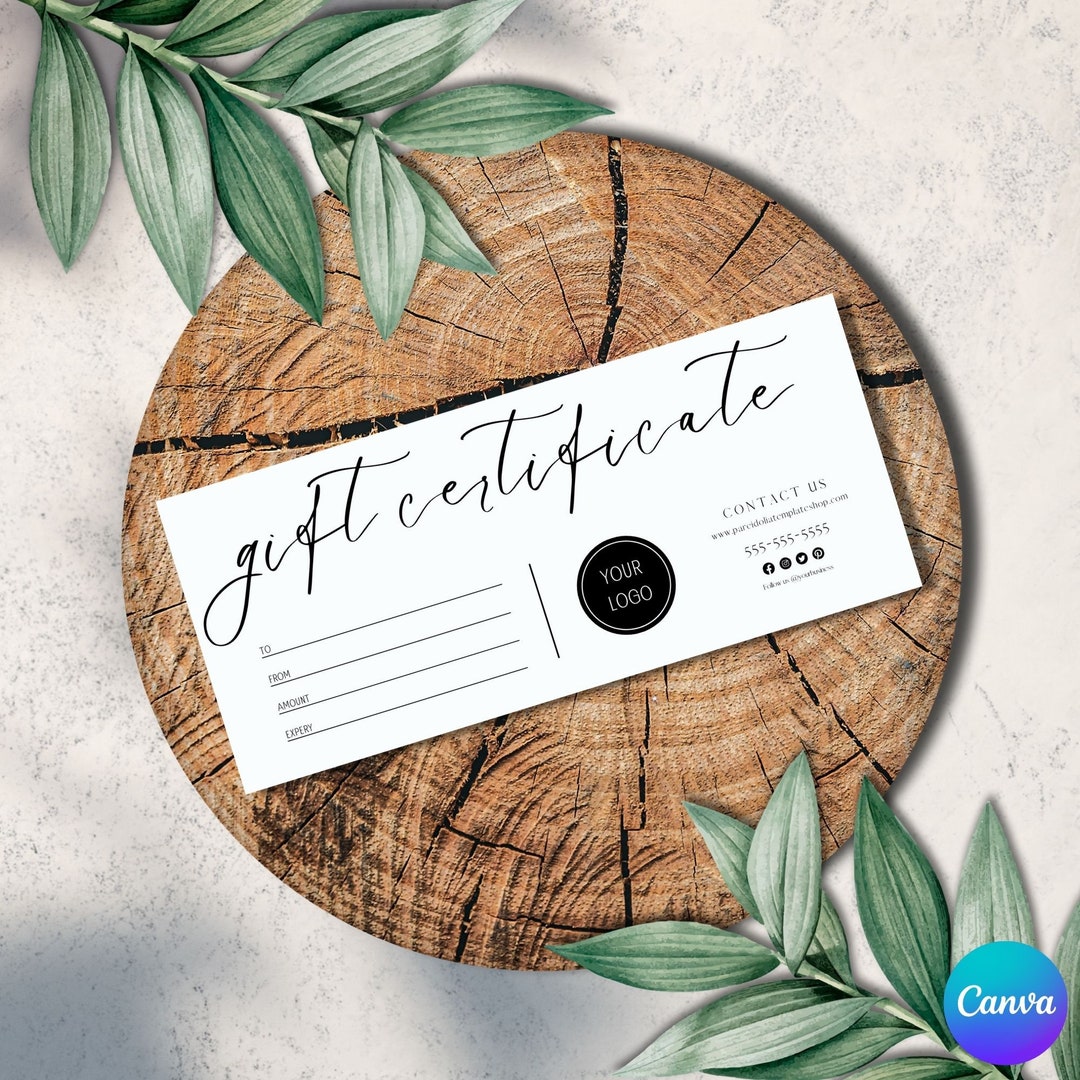 Editable Coupon Template, Gift Certificate Template, Add Your Logo