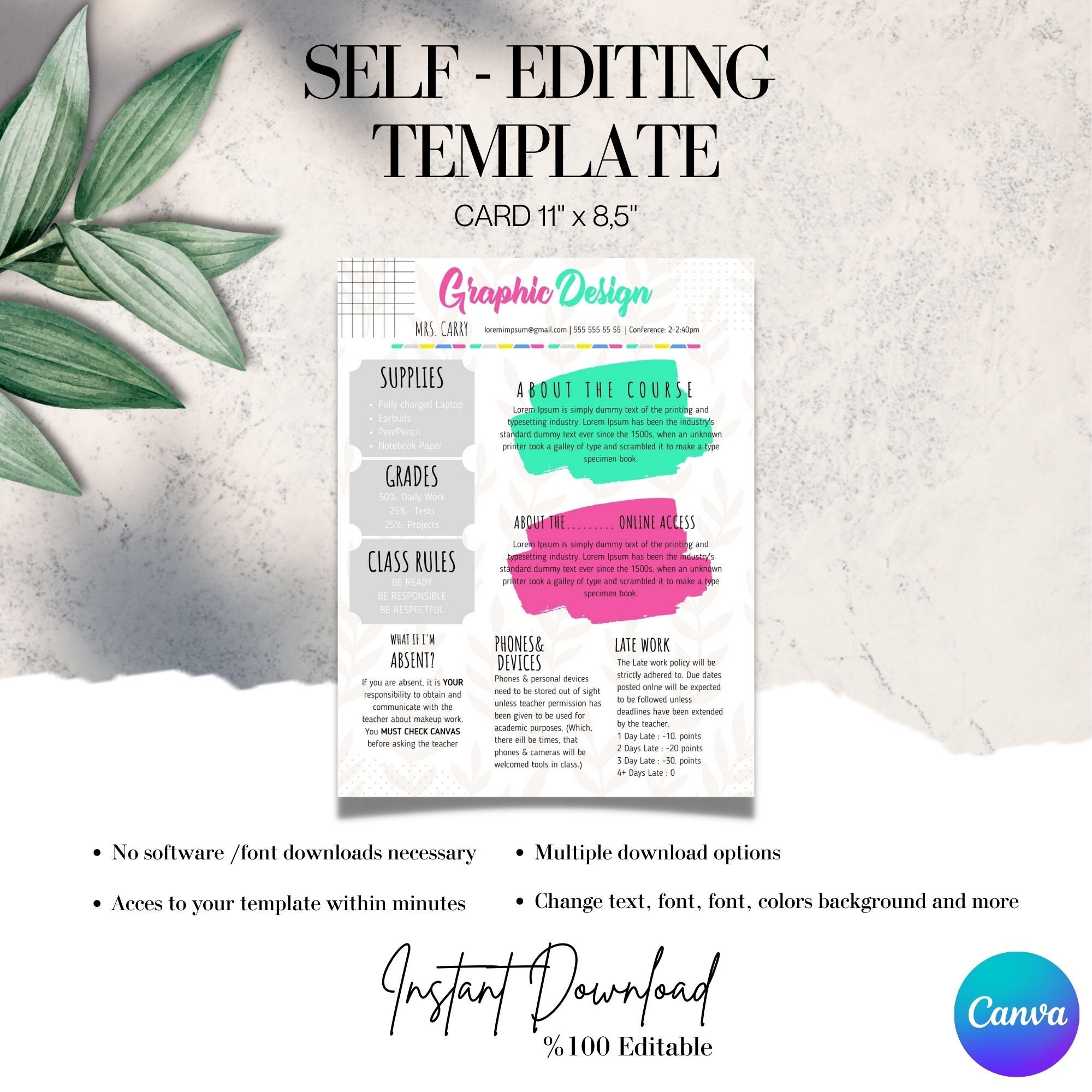 Editable Class Syllabus Template Templates For Teachers Middle High Editable Class Syllabus Template Templates For Teachers Middle High