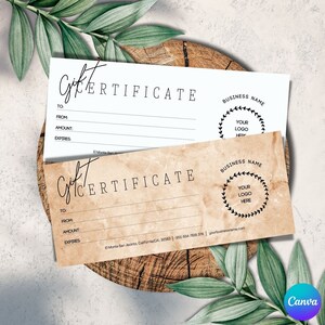 Plantilla de certificado de regalo, tarjeta de regalo editable, agregue su logotipo, plantilla de cupón de regalo, certificado de regalo de bricolaje, vale de regalo, PGC-17