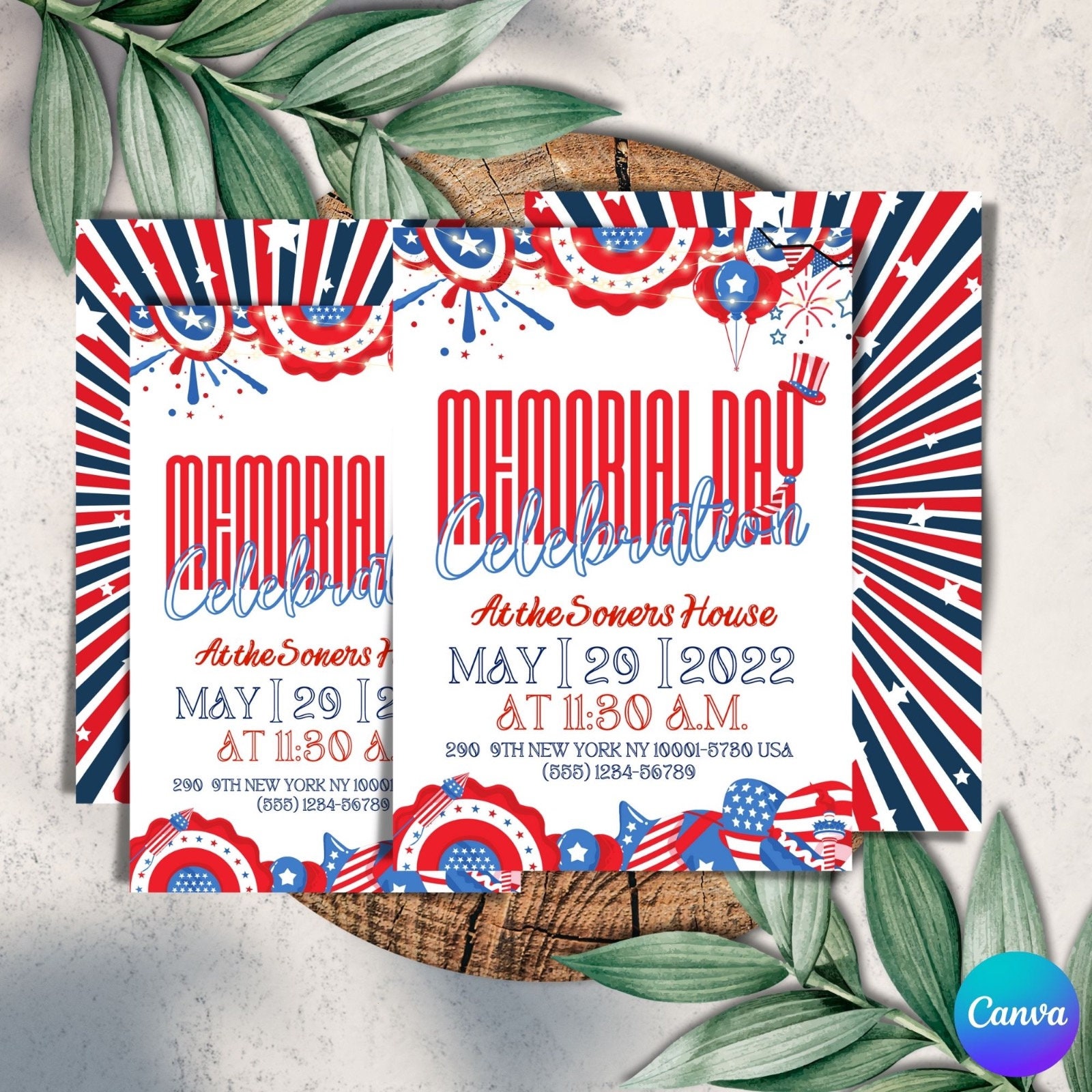 Memorial Day BBQ Invitation Template, Memorial Day Party, Printable ...
