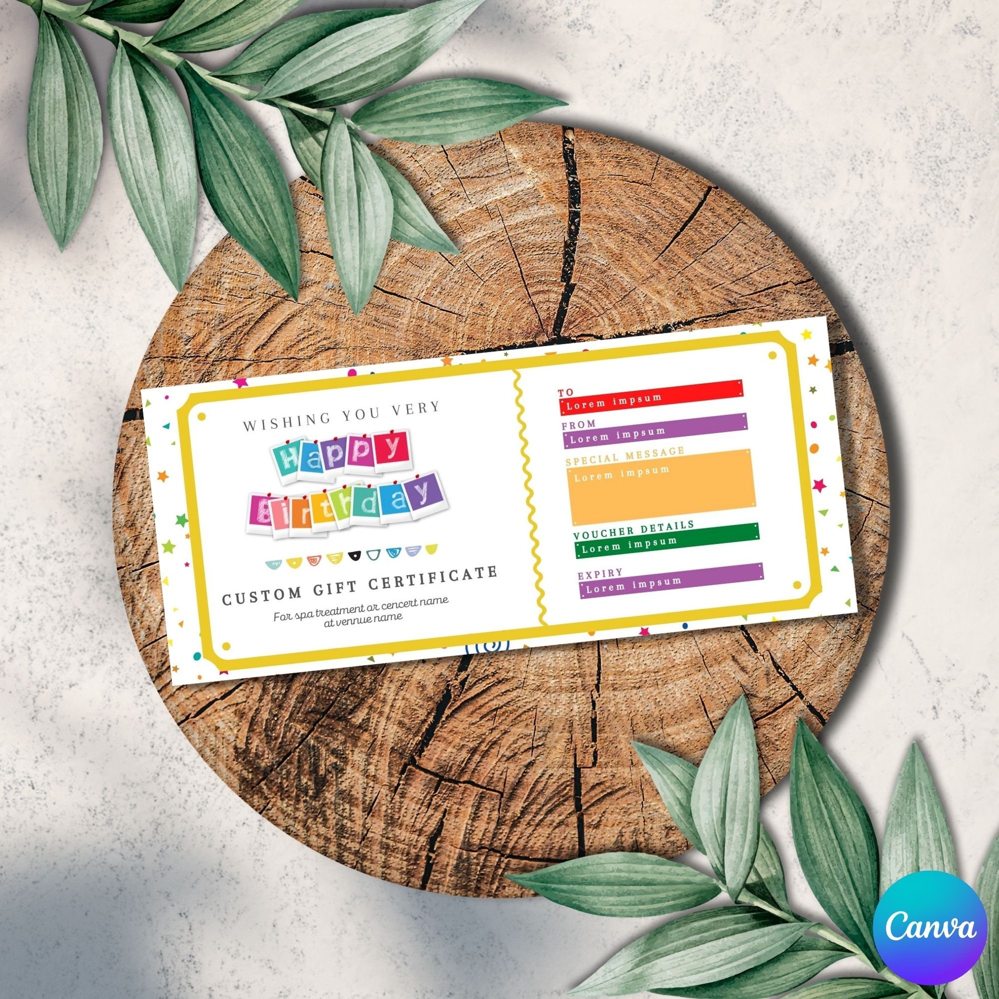 Happy Birthday Gift Certificate Template, Printable Birthday Gift ...