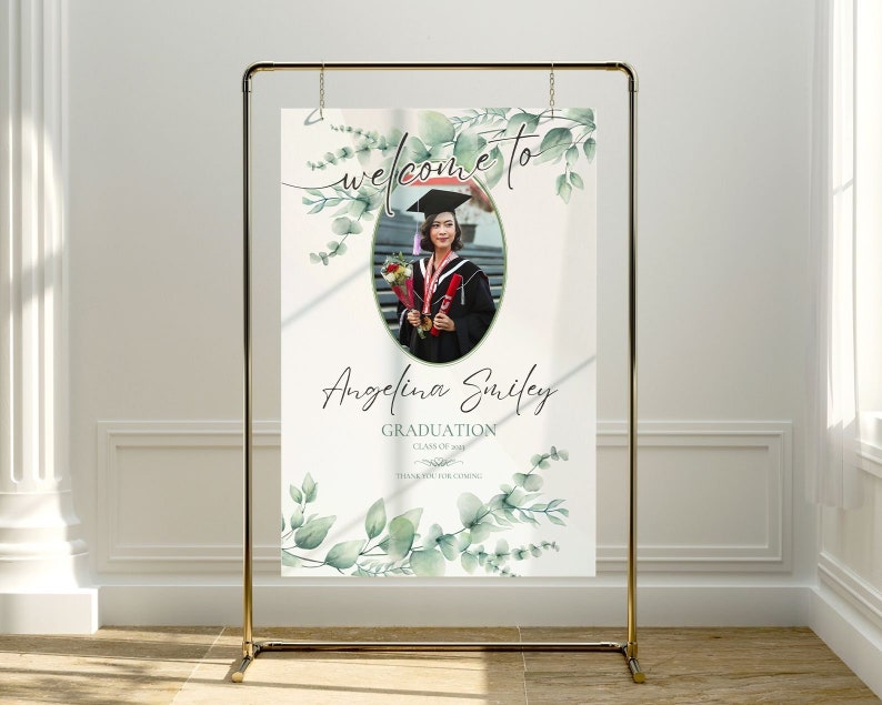 Editable Graduation Sign, Printable Photo Graduation Poster