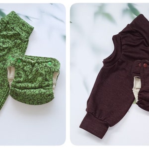 weaning set / organic wool silk / weaning diaper / diaper-free / wool overpants