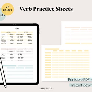 Verb Conjugation Practice Worksheets