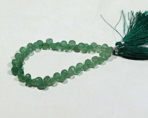 8.50 inches,Natural Big Amazing Green Strawberry Quartz Faceted Onion Briolettes,Size is 8.50-9mm #754