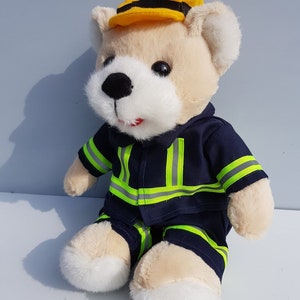 Fire brigade teddy in operational clothing bear 'firefighter' made of plush, 16x17x27cm image 1