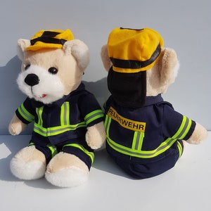 Fire brigade teddy in operational clothing bear 'firefighter' made of plush, 16x17x27cm image 2