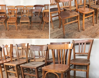 Lot de Chaises de bistrot dépareillés 79e= UNIT PRICE/ bar où troquet français 1920-1950 bistro chair /  / guinguette style / restaurant