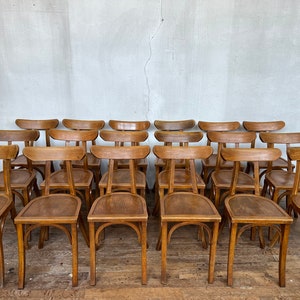 Series of 6 chairs bistrot bentwood1960 bentwood design curved baumann thonet