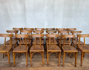 Série de 6 chaises bistrot bois courbé1960 bentwood design cintré baumann thonet