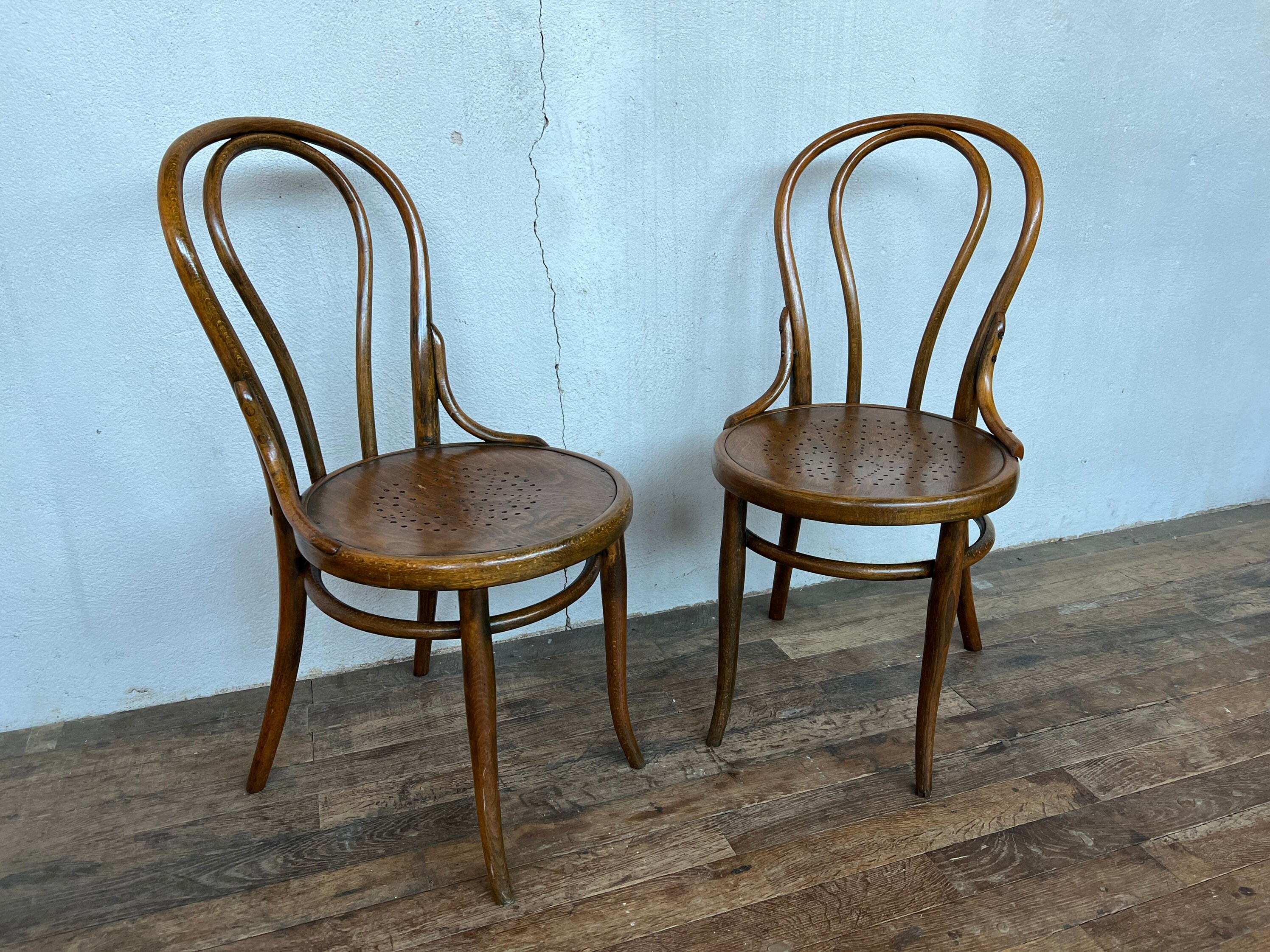 Paire de Chaises Thonet Bistrot N18 Bentwood Début Xxeme