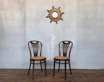 Rare paire de chaises de Bistrot Thonet cannage d’origine.