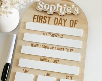 Double Sided Back to School board, my first day of school, kindy board,school board, first and last day back to school board MARKER INCLUDED