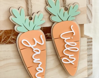 ARRIVE FOR EASTER*Personalised Easter basket carrot gift tag Easter gift tag hanging carrot tag