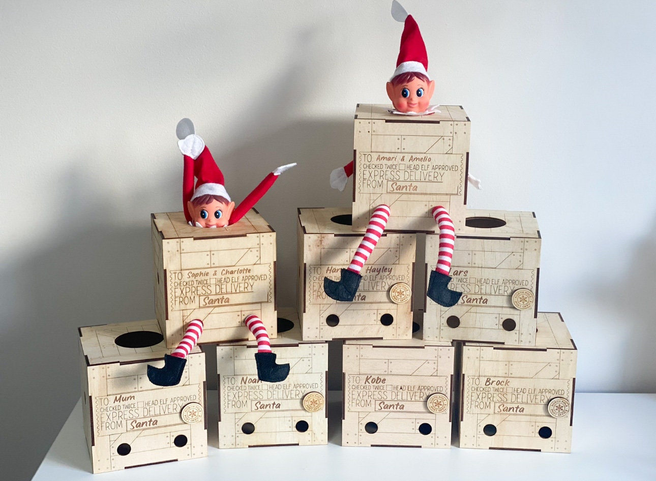 Personalised Elf Arrival Crate, Wooden Christmas Elf Box, Christmas Elf ...