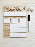 Interchangeable back to school board. My first and last day back to school board, Kindy board, back to school photo prop. MARKER INCLUDED. product logo