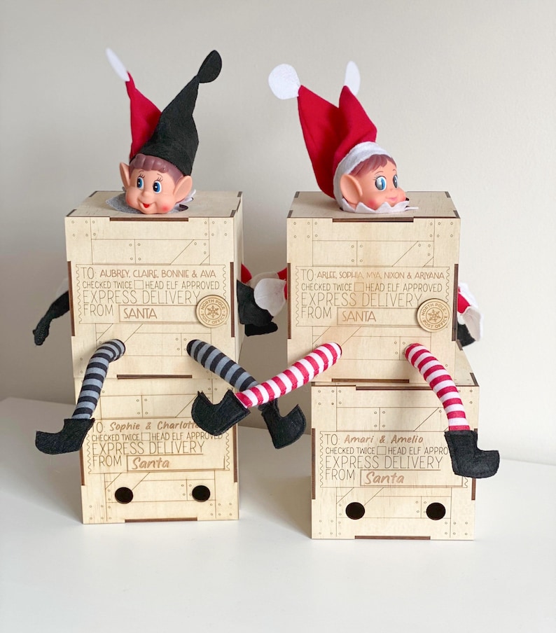 Personalised Elf Arrival Crate, Wooden Christmas Elf Box, Christmas Elf ...