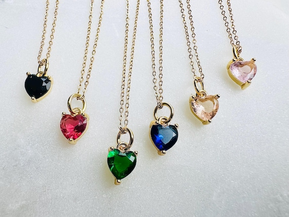 18k Gold Plated Dainty Heart Necklace, Women's Gift