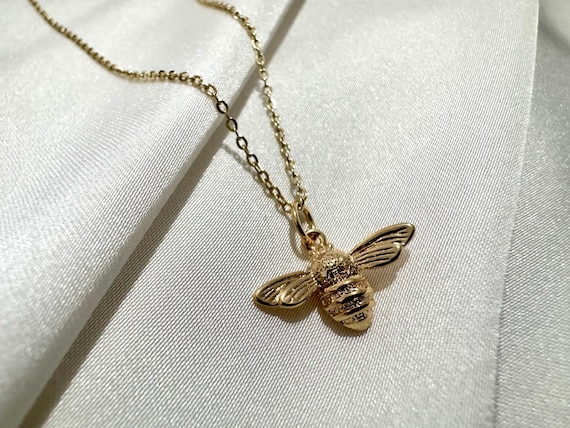 18k Gold Plated Bumble Bee Necklace, Women's Gift