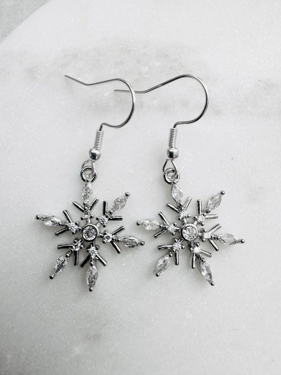 Sparkly Snowflake Earrings