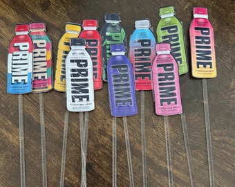15x Digital Prime Drink Inspired Cake Toppers Small Bottles Print at Home Printable