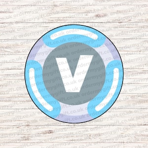 V Bucks vbucks Inspired Chocolate Coin Sticker Birthday Christmas Party  Label