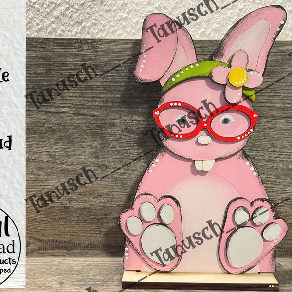 Easter Bunny girl laser SVG Hip hop cool rabbit with glasses and head scarf Cut files glowforge/ Digital Download / Commercial Use included