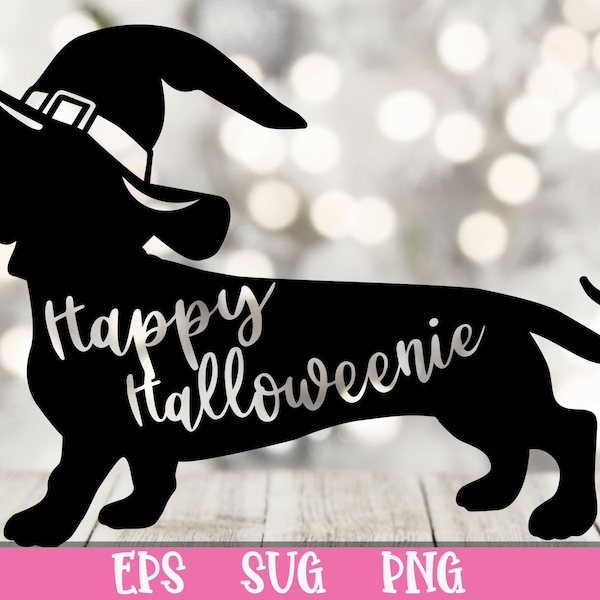 Dachshund Halloweenie  SVG halloween witch hat dog   Cut files for Cricut / Digital Download / Commercial Use included