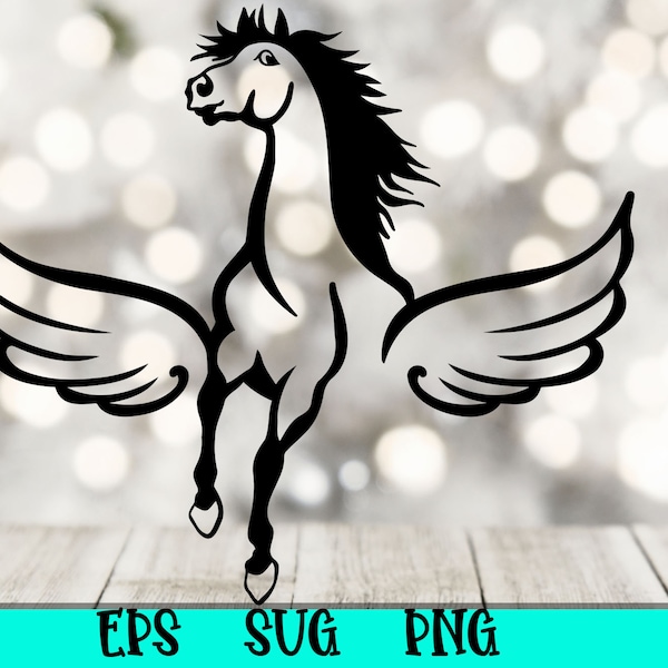 Angel Wings Horse  SVG flying Horse Loss Pet Memorial  in Loving Memory Cut files for Cricut / Digital Download / Commercial Use included