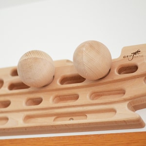 Spherical Holds, Spherical Climbing Grips for FingerPeg 1.0 or Pegboard, Wooden Sphere Bars Φ80 mm, FingerPeg 1.0 Extension Handles image 6