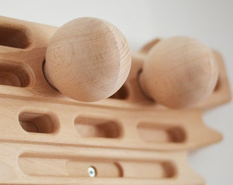 Spherical Holds, Spherical Climbing Grips for FingerPeg 1.0 or Pegboard, Wooden Sphere Bars Φ80 mm, FingerPeg 1.0 Extension Handles