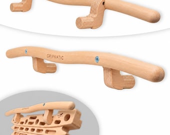 Removable Pull Up Bar for Hangboard – Solid Beech Wood | Climbing Training Bar for Gripnatic FingerPeg 1.0 | Wooden Hangboard Accessory