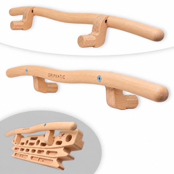 Abnehmbare Klimmzugstange für Hangboard - Massives Buchenholz | Klettertrainingsstange für Gripnatic FingerPeg 1.0 | Hangboard Zubehör aus Holz