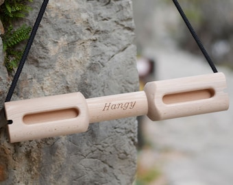 Mobile Hangboard Hangy for warm-up or home workout, Wooden Hangboard for finger strength, Multifunctional Climbing Board by Gripnatic