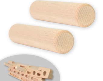 Pair of Straight holds for climbing board FingerPeg 1.0 - Additonal holds for calisthenics training on a hangboard - Solid Beech Wood