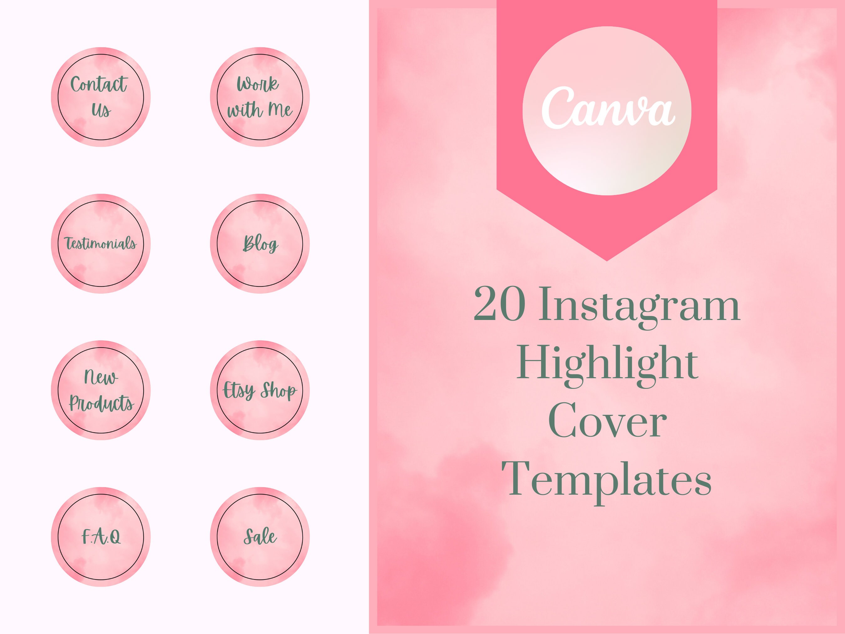 Pink Canva Instagram Highlight Covers Templates Instagram Highlight ...
