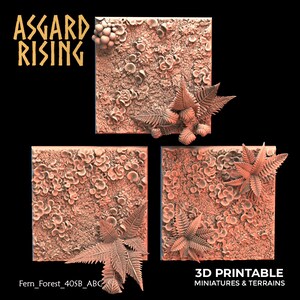 40mm Fern Forest Square Bases Magnet slots from Fern Forest Entlings Design by Asgard Rising