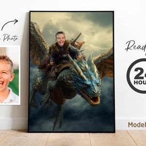 Personalized Dragon Portrait: Custom Photo Art Gift (Digital Download)