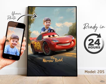 Personalized Car Portrait | Custom Kids Artwork from Photo | Unique Room Decor or Birthday Gift for Children (Digital File)