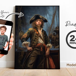 Custom Pirate Portrait | Personalized Child or Adult Artwork from Photo | Unique Birthday or Fun Gift (Digital File)