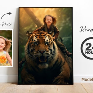 Personalized Bengal Tiger Portrait: Custom Photo Gift (Digital Download)