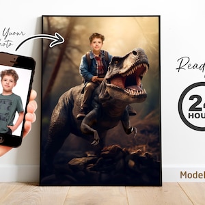 Custom Dinosaur T-Rex Portrait from Photo (Digital File)